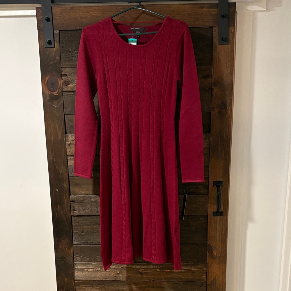 Maggy London Red Cable Knit Dress NEW WITH TAGS!